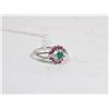 Image 1 : .925 STERLING SILVER RUBY AND EMERALD RING SIZE 7.