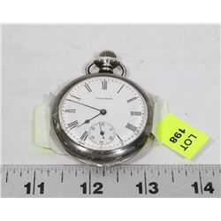 1907 WALTHAM 15 JEWEL SIZE 18 GRADE 165 POCKET