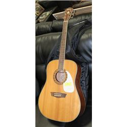 GUITAR WASHBURN ACOUSTIC NATURAL WITH SOFT CASE