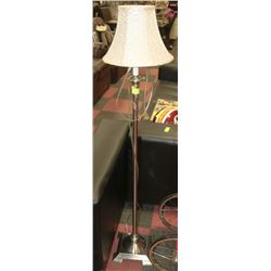 CHROME LOOK FLOOR LAMP WITH SHADE