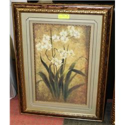 FRAMED MATTED FLORAL PRINT 24"X32".
