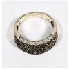 Image 2 : 26) STERLING SILVER MARCASITE RING SIZE 8.5
