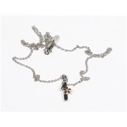 28) STERLING SILVER NECKLACE