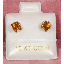 35) 10KT GOLD CITRINE EARRINGS