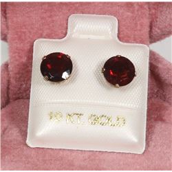 43) 10KT GOLD GARNET EARRINGS