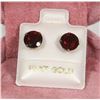 Image 1 : 43) 10KT GOLD GARNET EARRINGS