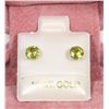 Image 1 : 45) 10KT GOLD PERIDOT EARRINGS