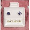 Image 1 : 48) 14KT GOLD IOLITE EARRINGS