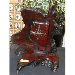 ESTATE MESQUITE BURLWOOD MANTLE CLOCK