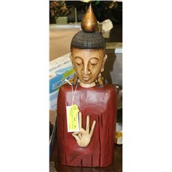WOOD BUDDHA 20" TALL (MADE IN INDONESIA )
