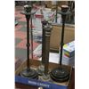 Image 1 : 2 BRONZE AND 2 SILVER TALL CANDLE STICK SET