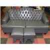 Image 1 : SHOWHOME GREY LEATHERETTE 77" NAILHEAD SOFA WITH 2