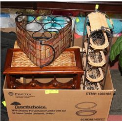 LOT OF 5 ASSORTED DECORATIVE WINE HOLDERS