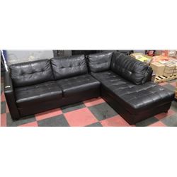 ESTATE DARK BROWN LEATHERETTE L-SHAPE