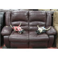 LEATHERETTE BROWN RECLINER LOVE SEAT