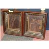 Image 1 : 2 ANTIQUE MATCHING WOOD FRAMED MIRRORS
