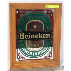VINTAGE HEINEKEN BEER MIRROR 15" X 12"