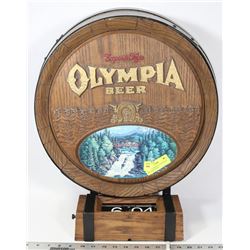 OLYMPIA WORKING CLOCK BEER SIGN  WORKS