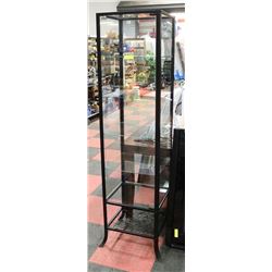 LARGE GLASS DISPLAY CABINET WITH FIVE SHELVES AND