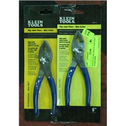 LOT OF 2 KLEIN TOOLS 6" SLIP JOINT PLIERS-WIRE