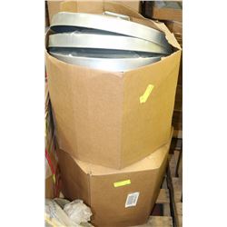 2 BOXES OF METAL GARBAGE CAN LIDS