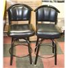 Image 1 : PAIR OF BLACK SWIVEL BAR STOOLS
