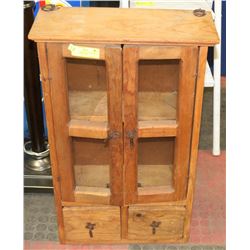 ANTIQUE MEDICINE CABINET WITH 2 DOORS, 2 DRAWERS