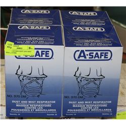 4 BOXES OF NEW DUST AND MIST RESPIRATORS