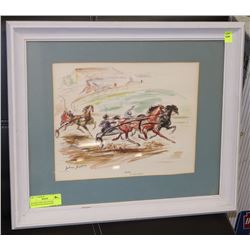 FRAMED & MATTED ESTATE WATERCOLOR SIGNED JOHN