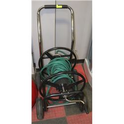 LARGE CADDY HOSE REEL ON 4 WHEELS WITH HOSE