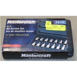 NEW MASTERCRAFT 14PC BIT SOCKET SET.