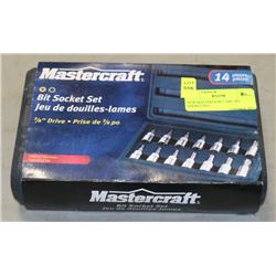 NEW MASTERCRAFT 14PC BIT SOCKET SET.