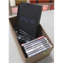 PLAYSTATION 2 SYSTEM W/ 7 GAMES, CONTROLLER