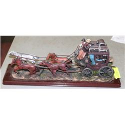 COACH AND HORSES STATUE OF A  COWBOY WITH RIFLE