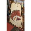 Image 1 : NATIVE ART ON DEER HIDE & DIAMOND WILLOW FRAME