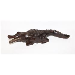 ESTATE CARVED WOOD ALLIGATOR 17” LONG