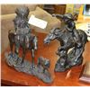 Image 1 : ESTATE COWBOY AND INDIAN FIGURINES ON HORSES DECOR