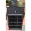 Image 1 : BLACK WOODEN STORAGE CABINET WITH DRAWER AND 12