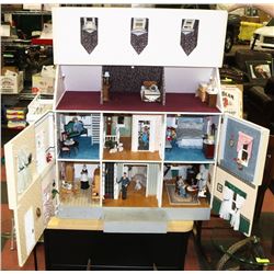 LARGE HANDMADE DOLL HOUSE WITH FURNISHINGS,