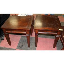PAIR OF WOOD END TABLES