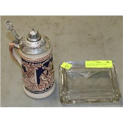 LOT OF TWO VINTAGE ITEMS - CRYSTAL GLASS