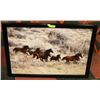 Image 1 : HERD OF HORSES PRINT FRAMED 40"X28".