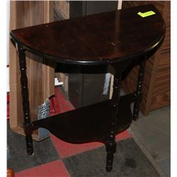 WOOD 1/2 MOON 2-SHELF STAND