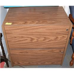 2 DRAWER WOOD TONE FILING CABINET