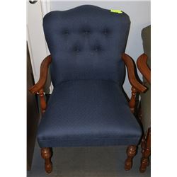 BLUE FABRIC SIDE CHAIR