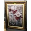 Image 1 : FRAMED MATTED 2 RED IRISES PRINT 43"X47"
