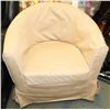 Image 1 : WHITE IKEA ARM CHAIR WITH BEIGE COVER