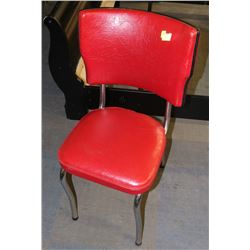 RED LEATHER SIDE CHAIR