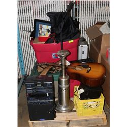 PALLET OF ASSORTED HOUSEHOLD ITEMS, PROPANE