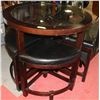 Image 1 : GLASS TOP TABLE AND 4 STOOLS